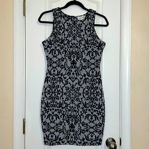 Honey and Rosie Grey & Navy Blue Bodycon Dress
